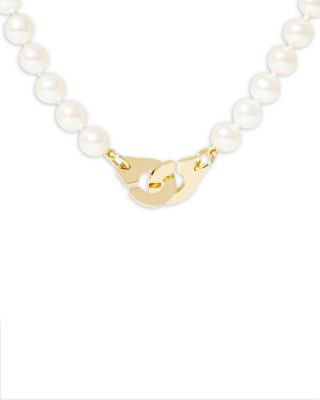 18K Yellow Gold Menottes Dinh Van Freshwater Pearl Collar Necklace, 16.54"
