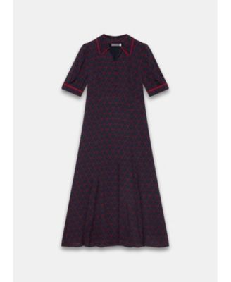 Women's Heart Print Midi Dress