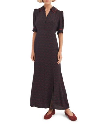 Women's Heart Print Midi Dress