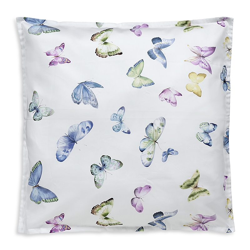 Dea Luxury Linens Dea Palm Beach Farfalle Butterfly Sateen Euro Sham In Blue