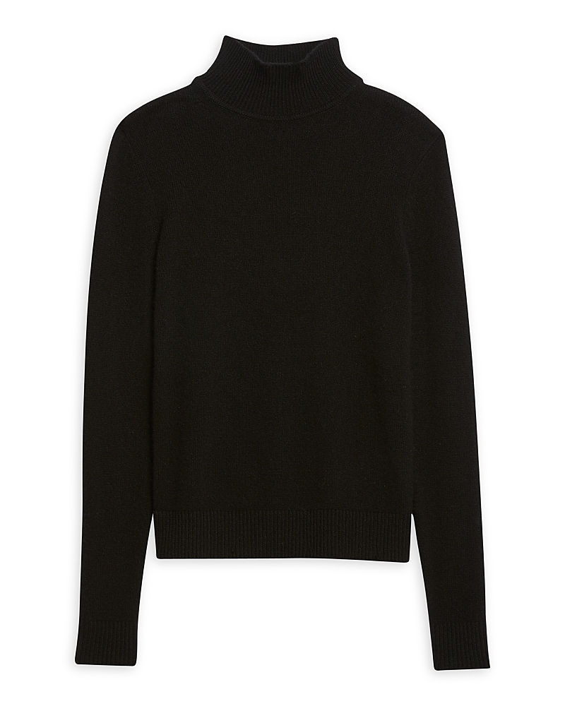 Theory Basic Turtleneck Pullover Sweater In Feather Cashmere In Black