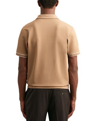 Textured Zip Polo Shirt