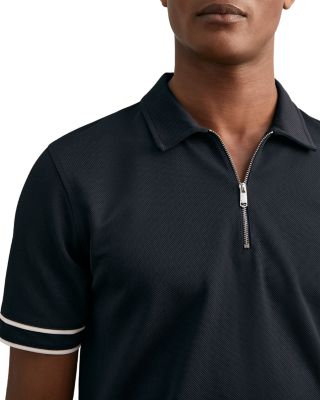 Textured Zip Polo Shirt