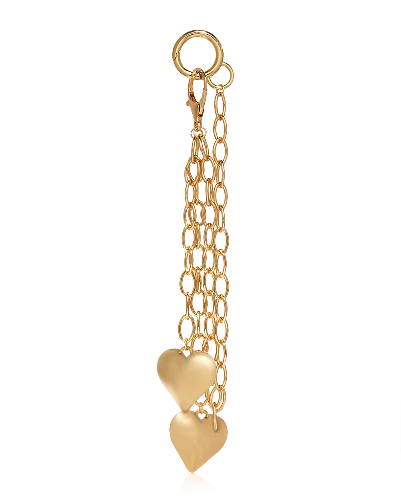 Aqua Heart Chain Bag Charm - Exclusive In Gold