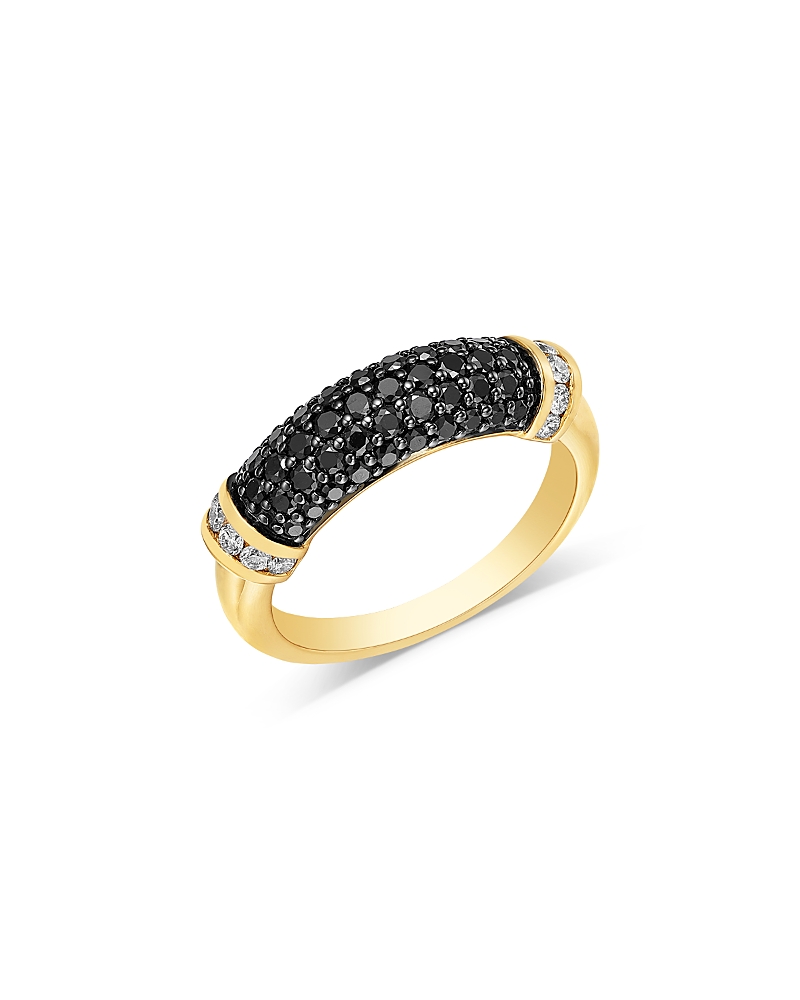Bloomingdale's Fine Collection White & Black Diamond Band in 14K Yellow Gold, 1.0 tcw