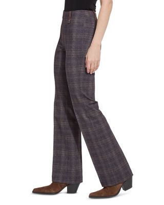 Pintuck Plaid Pont&amp;eacute; Pants