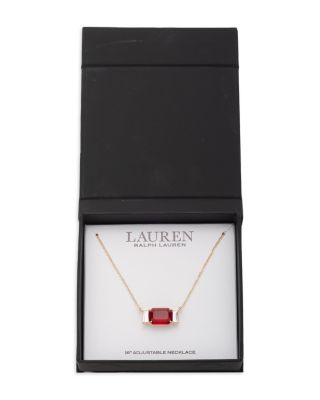 Stone Pendant Necklace, 16"-19" 