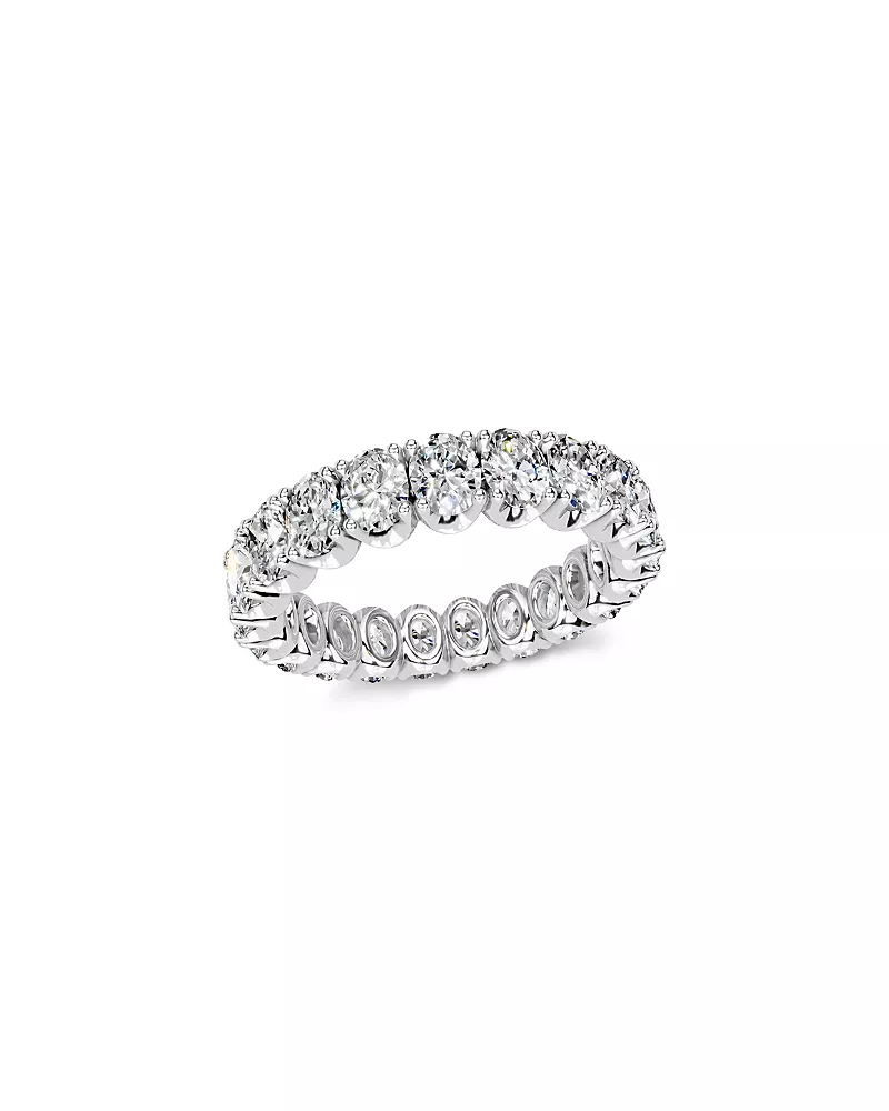 Bloomingdale's Fine Collection Diamond Oval Classic Eternity Band in 14K White Gold, 3.0 tcw