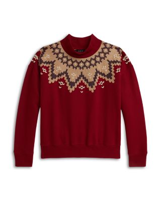 Girls&#39; Fair Isle Fleece Boxy Sweatshirt - Big Kid