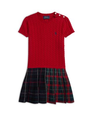 Girls' Plaid Skirt Cotton Sweater Dress - Big Kid, Little Kid