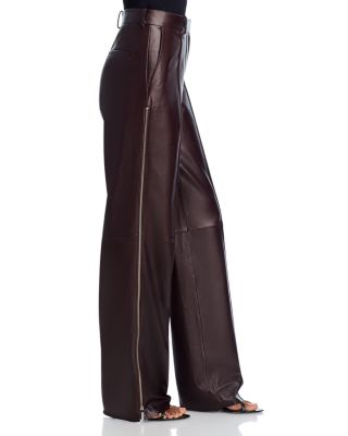 Leather Side Zipper Pants