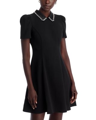 Satin Collar Mini Dress