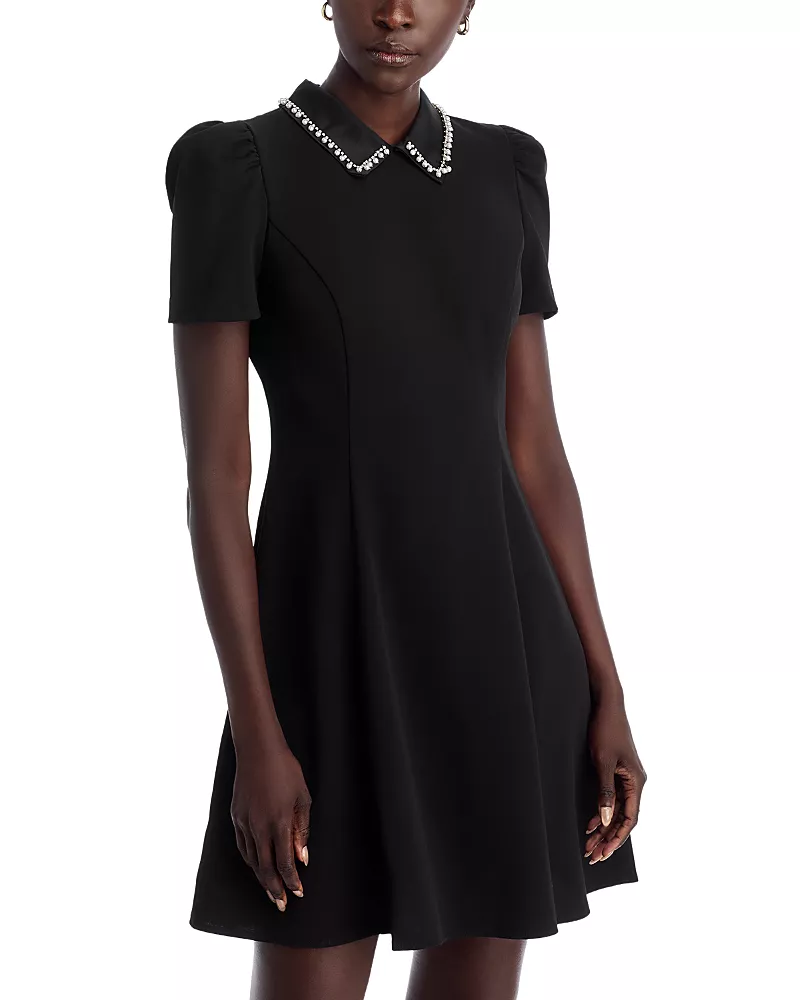 Karl Lagerfeld Paris Satin Collar Mini Dress