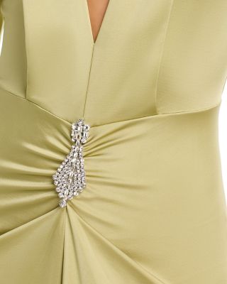 Long Sleeve V Neck Gown