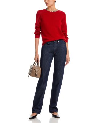 Check Trim Wool Sweater