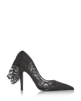 Women's Drape Lace Pointed Pumps