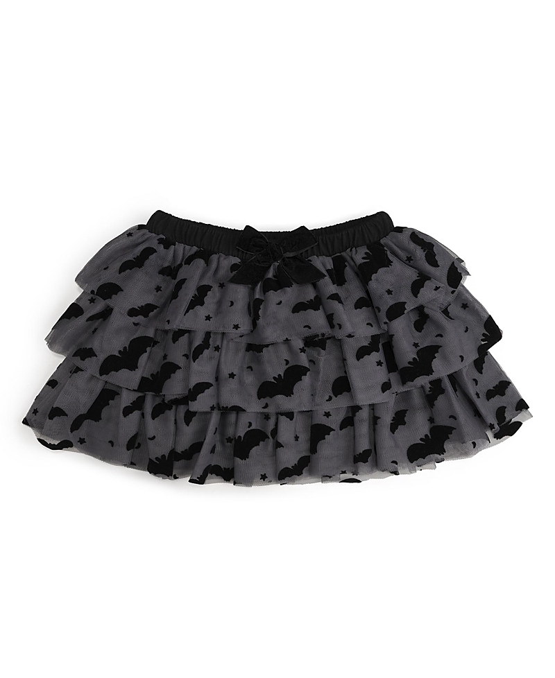 Sweet Wink Girls' Flocked Bats Halloween Bow Tiered Tutu - Baby, Little Kid, Big Kid