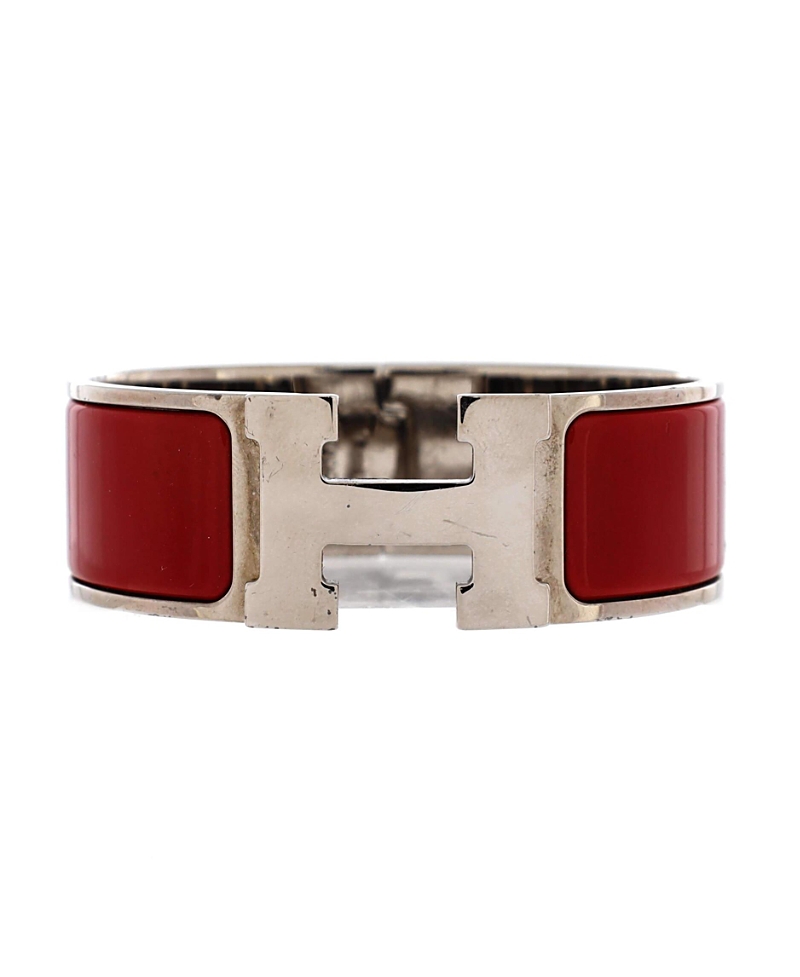 Pre-owned Pre-owned Hermes Hermes Wide Clic H Bracelet Enamel