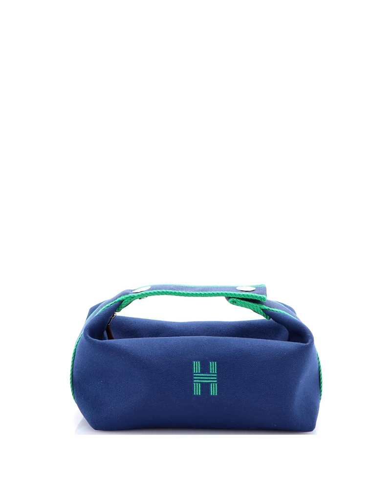 Pre-owned Pre-owned Hermes Hermes Pm Bride-a-brac Travel Case Toile In Blue