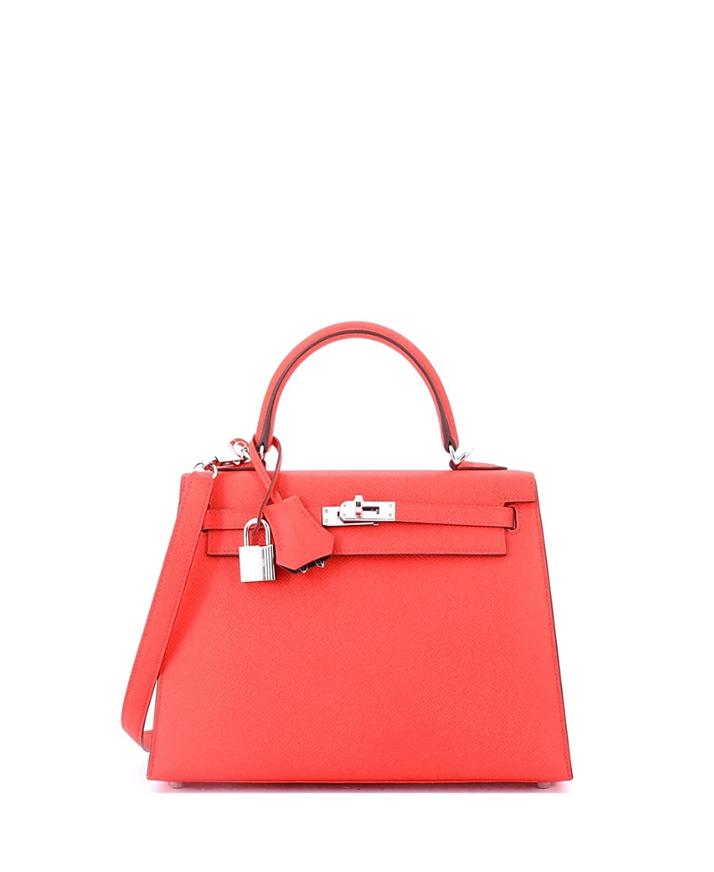 Pre-owned Pre-owned Hermes Hermes Kelly 25 Handbag Verso Epsom With Palladium Hardware