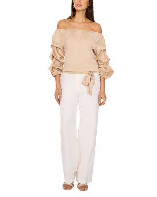 Off The Shoulder Bubble Sleeve Top