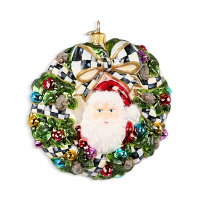 Here Comes Santa Wreath 2025 Glass Ornament