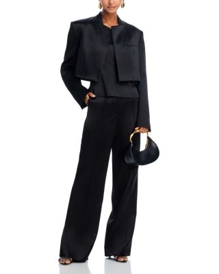 Cropped Satin Blazer