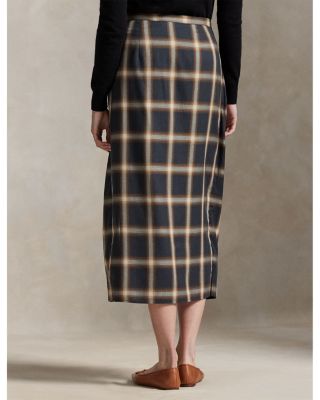 Plaid Tie Front Skirt
