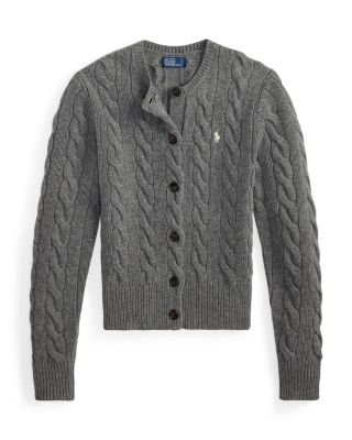 Cable Knit Wool Cashmere Cardigan