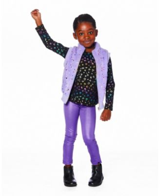 Girls' Shiny Stretch Leggings - Little Kid