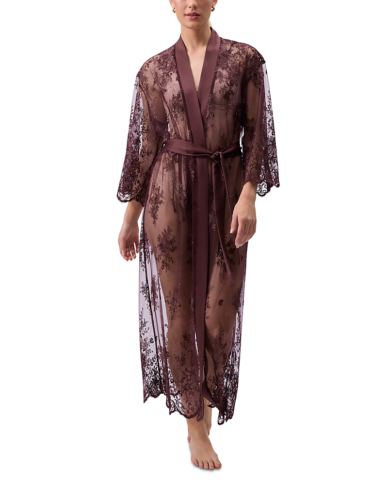 Rya Collection Darling Lace Robe In Brown