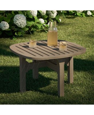 Saratoga Square Outdoor Patio Teak Wood Side Table