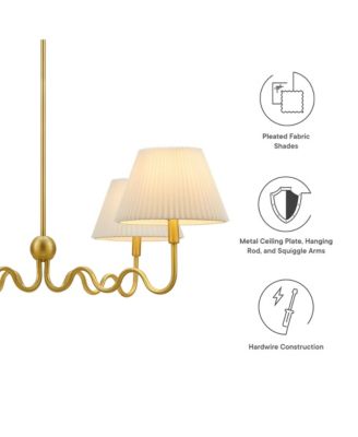 Wave Squiggle 4-Arm Pendant Light