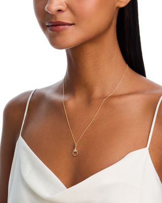 Multicolor Diamond Drop Circle Pendant Necklace in 14K Yellow Gold, 0.22 tcw