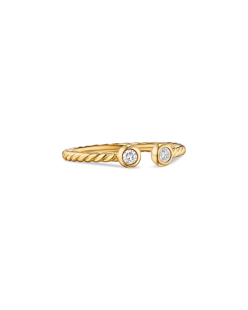 Petite Modern Renaissance Open Round Ring in 18K Yellow Gold with Diamonds, 3.9mm