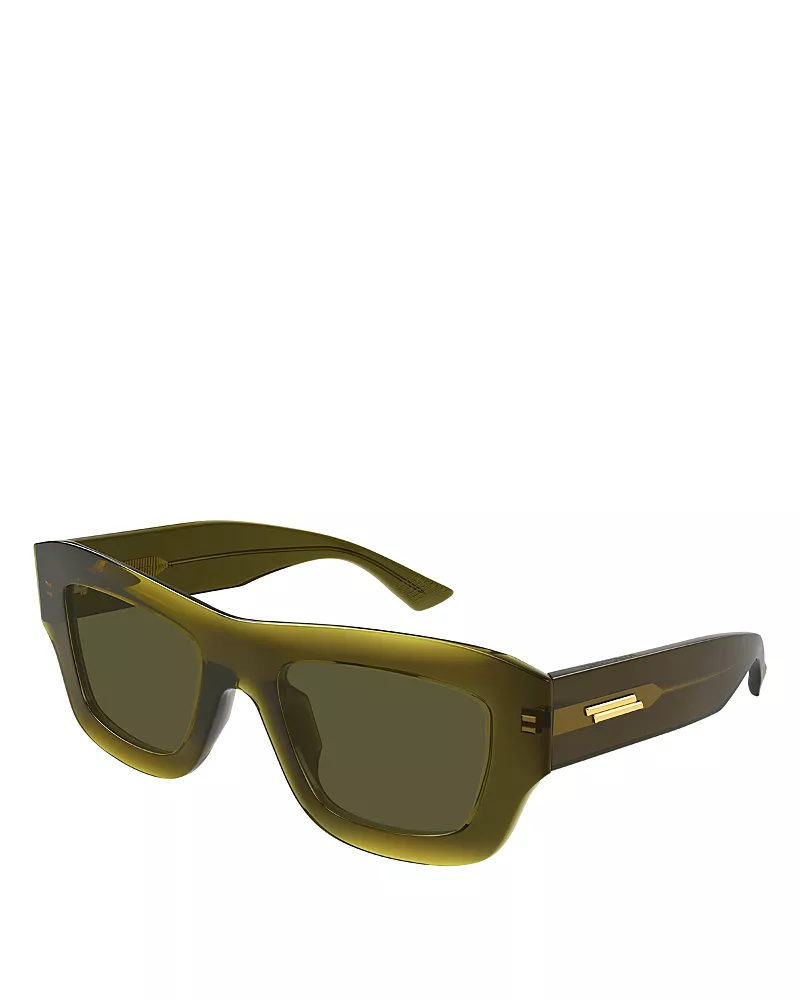 Bottega Veneta Rectangular Sunglasses, 50mm