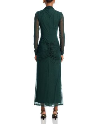 Crystal Long Sleeve Mesh Maxi Dress - Exclusive