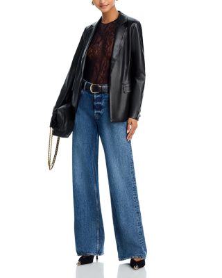 Faux Leather Open Blazer - Exclusive