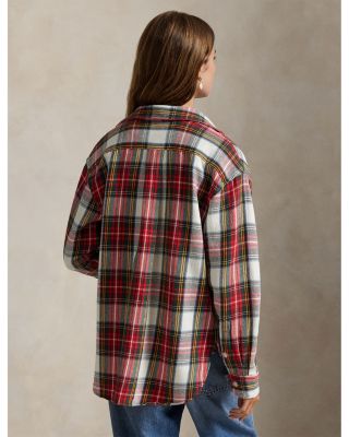Relaxed Fit Plaid Cotton Twill Shirt