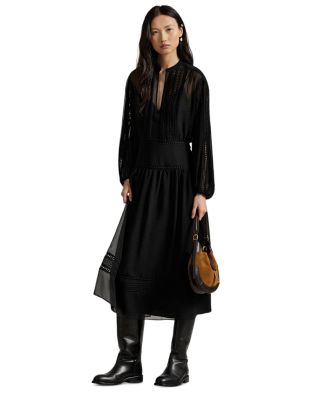 Lace Trim Georgette Dress