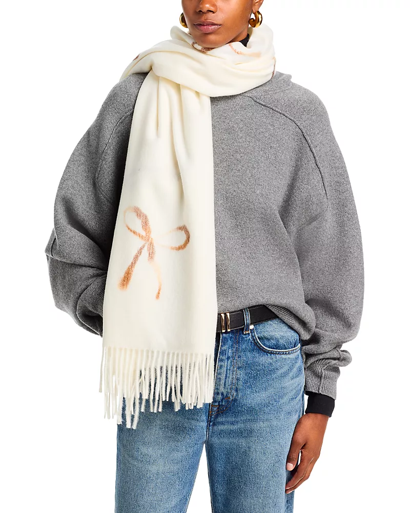 V Fraas Punch Needle Bow Scarf - Exclusive