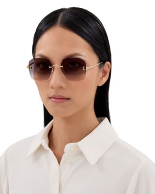 Geometric Sunglasses, 55mm