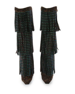 Women's Western Fringe Pull On Boots