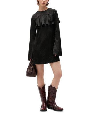 Fluid Satin Jacquard Mini Dress