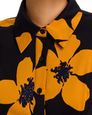 Button-Down Puff Sleeve Midi Dress