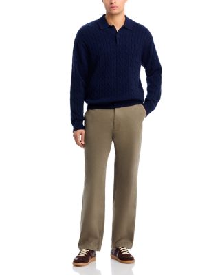 Wool & Cashmere Cable Knit Polo Sweater