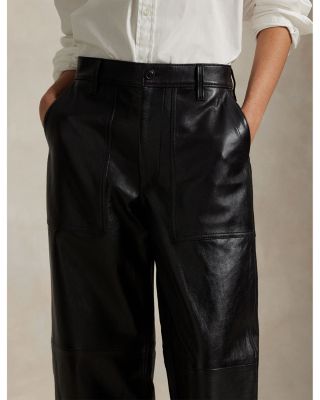 The Leather Wide Leg Crop Ricky Pant