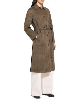Wool &amp; Cashmere Plaid Classic Collar Coat