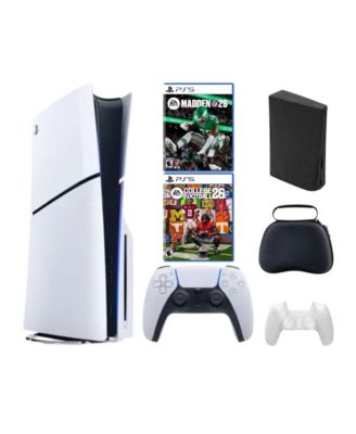 PlayStation 5 Slim Disc Bundle with College Football 26, Madden 26 Games and Accessories