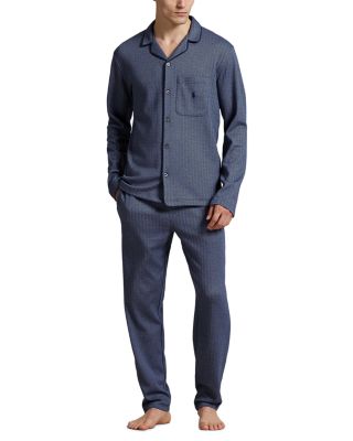 Jacquard Knit Herringbone Pajama Shirt